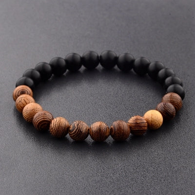 Black Wood Bead Bracelet!